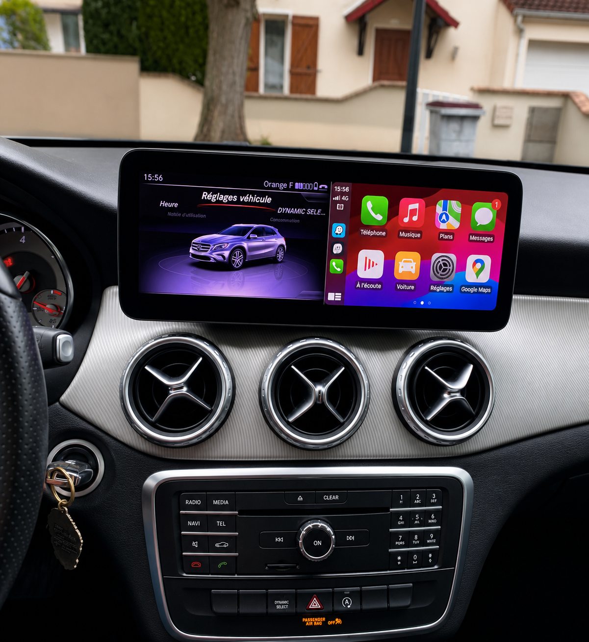 Écran CarPlay/Android Mercedes Classe A W176 (2013-2018) — Écran HD tactile sans fil