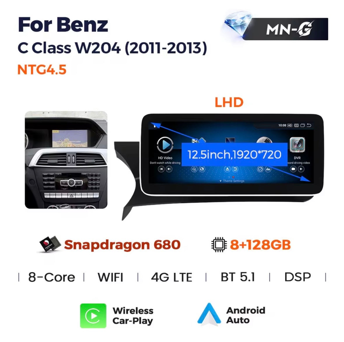 CarPlay Mercedes Benz Classe-E W204 (2007-2014)