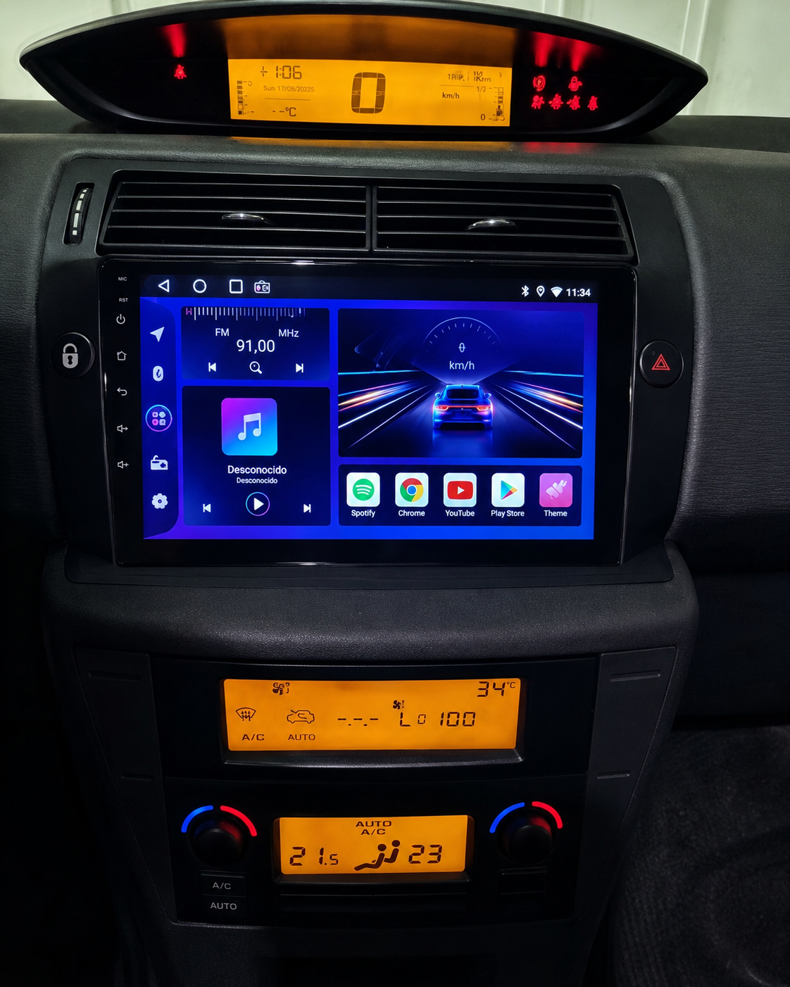 Écran CarPlay/Android Citroën C4 (2004-2011) — Écran HD tactile sans fil