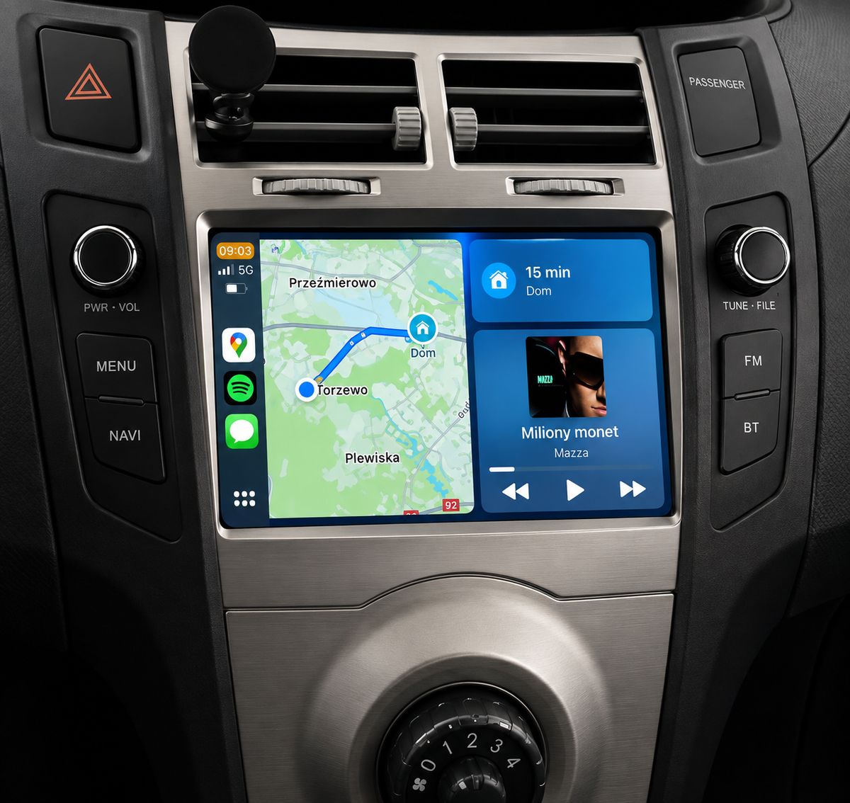 Écran CarPlay/Android Toyota Yaris (2005-2012) — Écran HD tactile sans fil