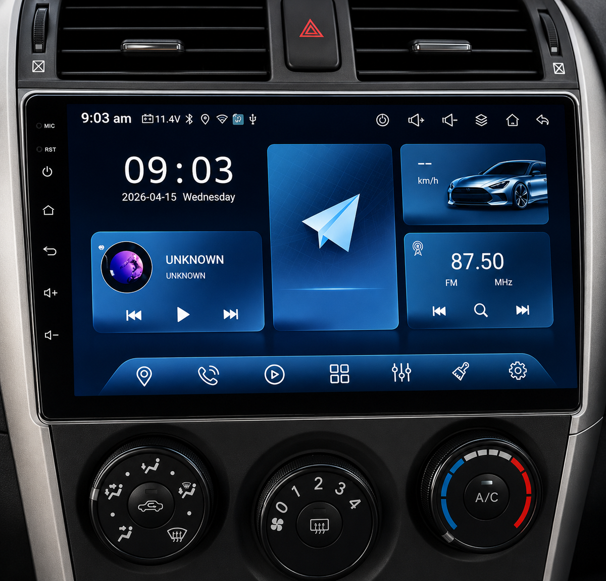 Écran CarPlay/Android Toyota Corolla E140/E150 (2006-2013) — Écran HD tactile sans fil