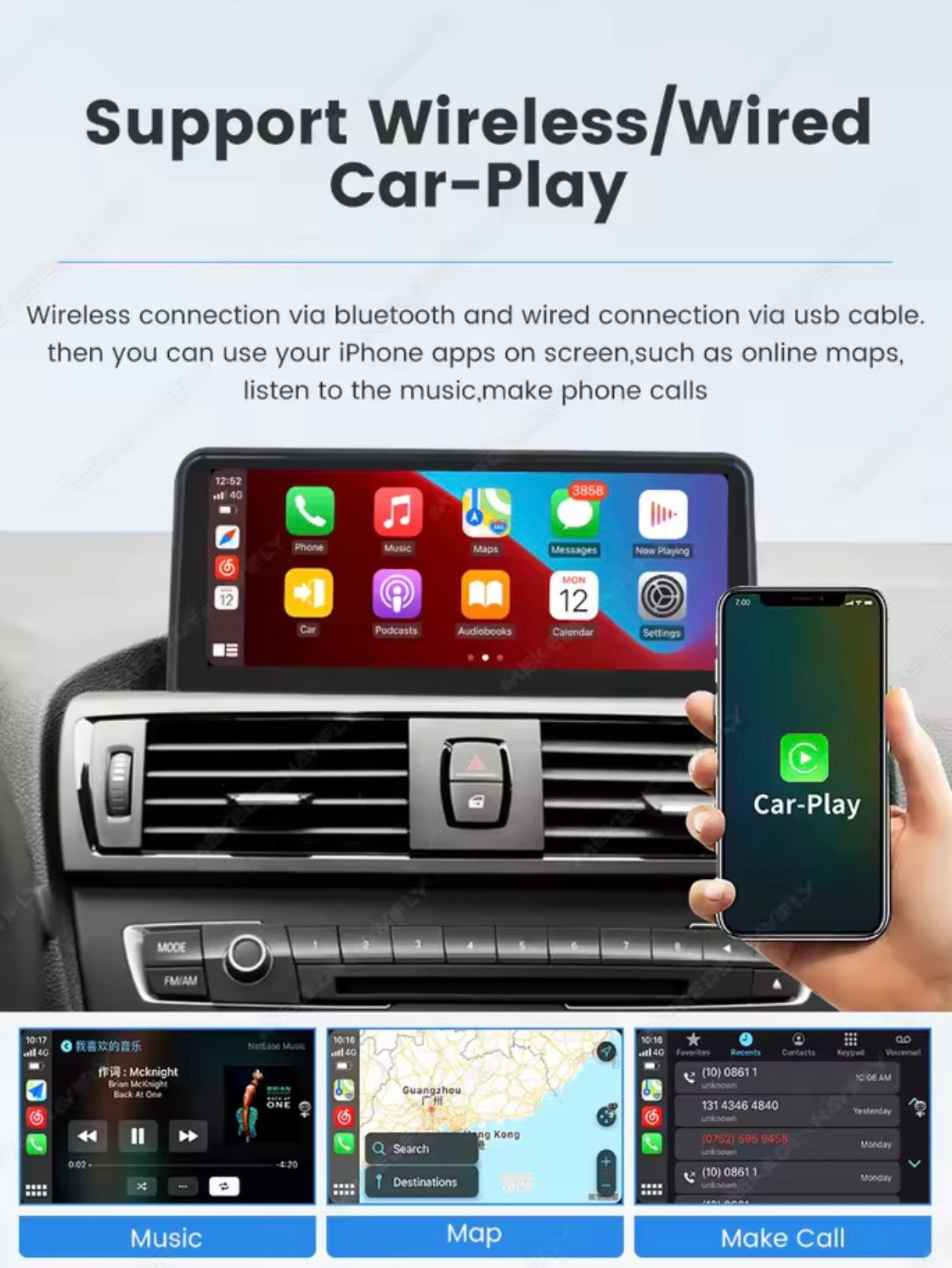 CarPlay/ Ecran Android & IOS compatible BMW X1 E84 (2009-2015)
