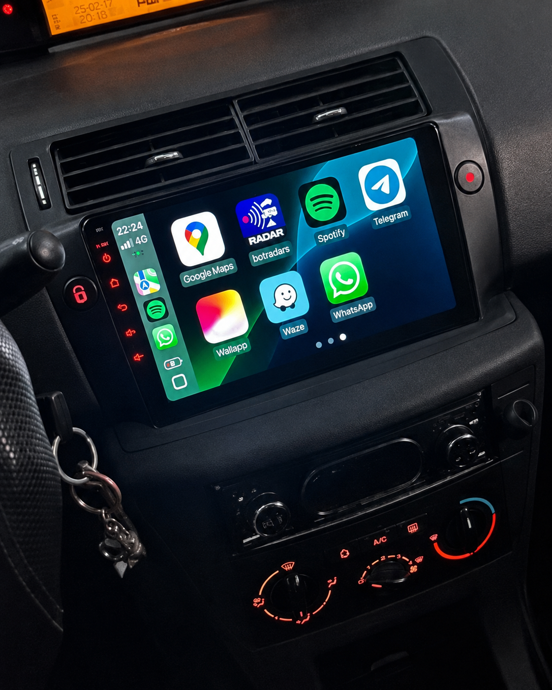 Écran CarPlay/Android Citroën C4 (2004-2011) — Écran HD tactile sans fil