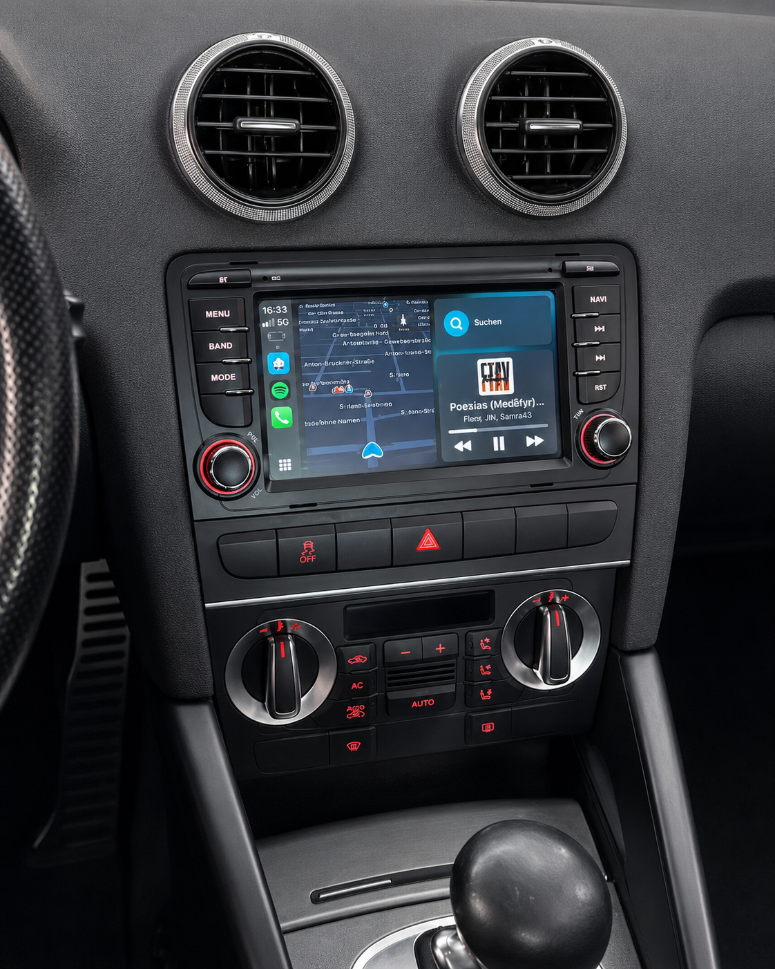 Écran CarPlay/Android Audi A3 (2003-2013) — Écran HD tactile sans fil
