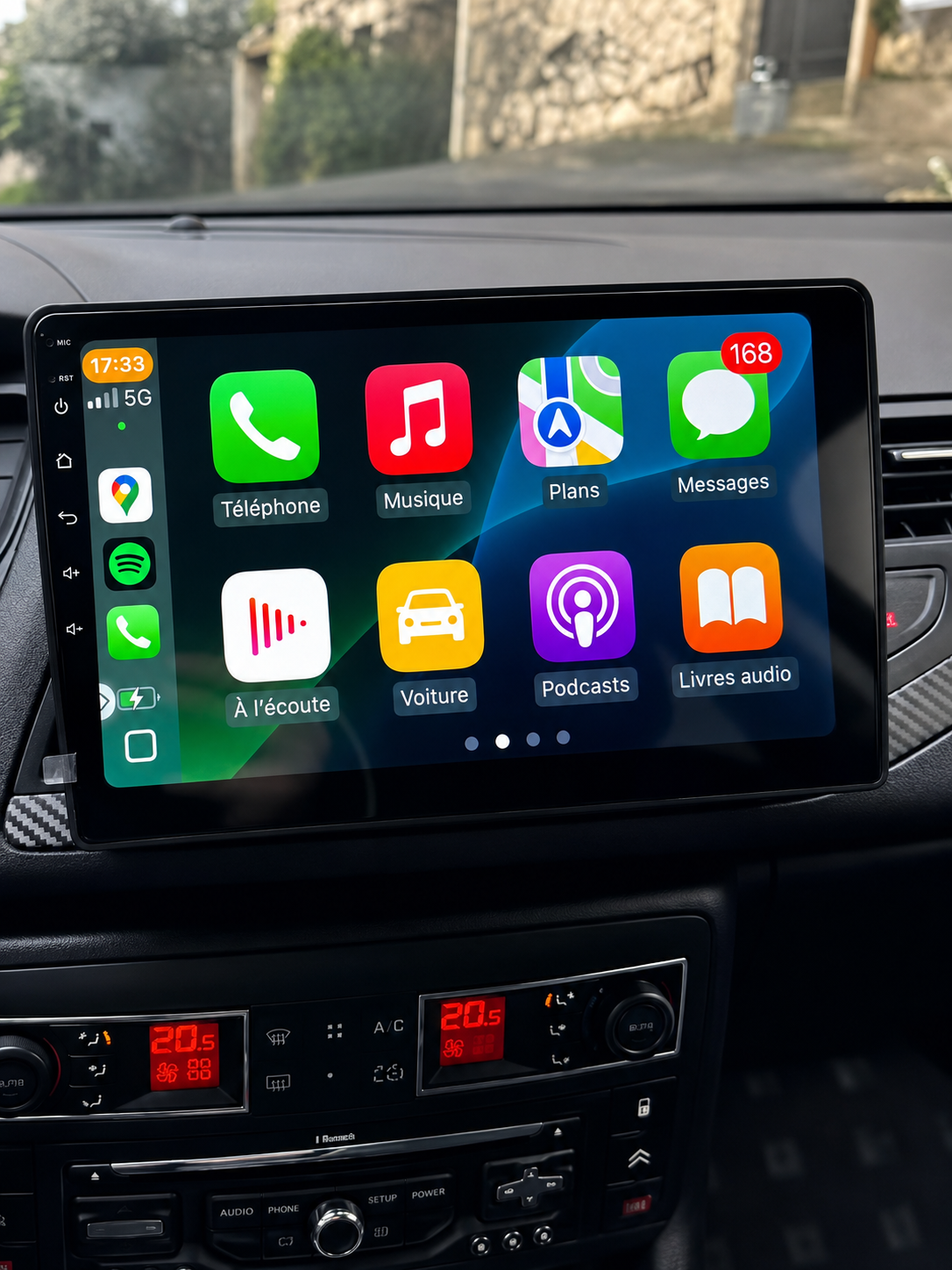 Écran CarPlay/Android Citroën C5 (2008-2017) — Écran HD tactile sans fil