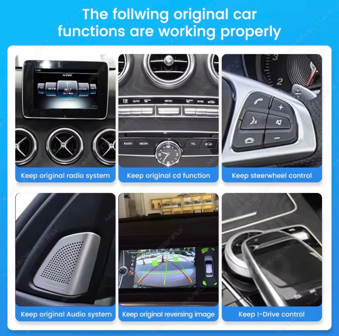 CarPlay/ Ecran Android & IOS compatible CarPlay Mercedes-Benz Classe A W176 (2015-2018)