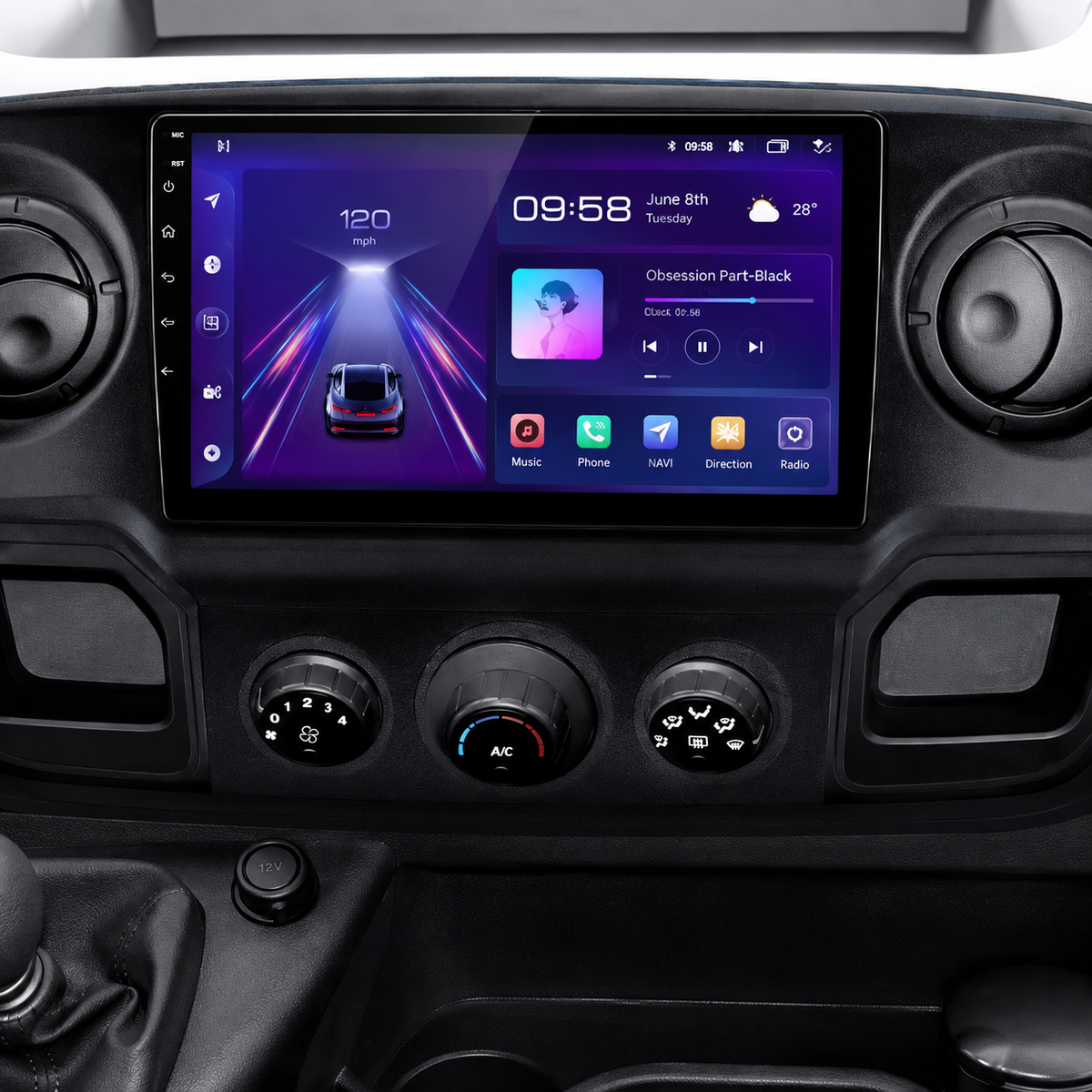 Écran CarPlay/Android Opel Movano (2010-2021) — Écran HD tactile sans fil