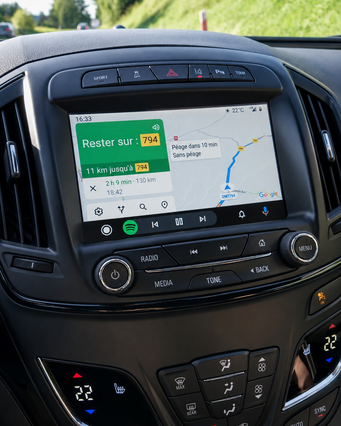 Écran CarPlay/Android Opel Insignia (2013-2017) — Écran HD tactile sans fil